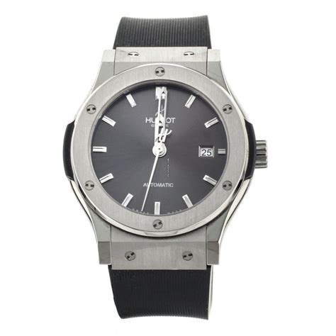 hublot grey titanium|Hublot 18k with rubber strap.